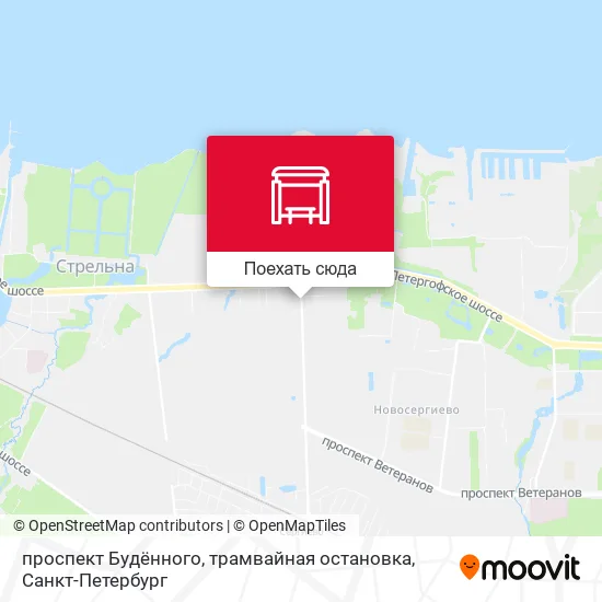 Карта проспект Будённого, трамвайная остановка
