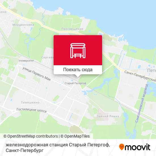 Карта железнодорожная станция Старый Петергоф