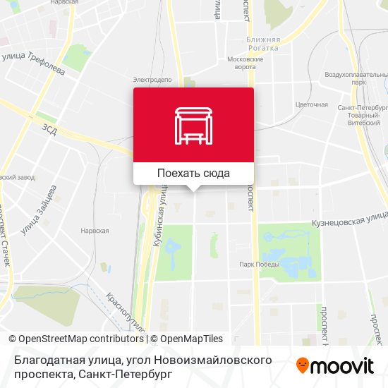 Карта Благодатная улица, угол Новоизмайловского проспекта