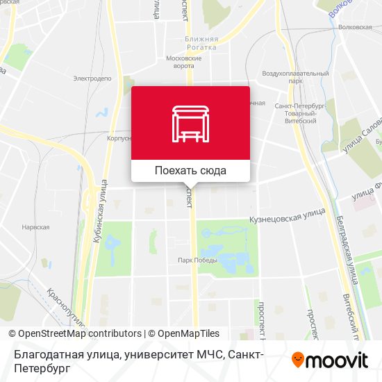 Карта Благодатная улица, университет МЧС