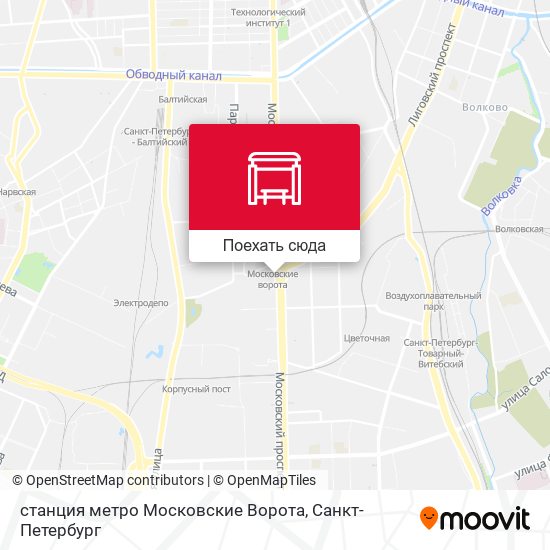 Карта станция метро Московские Ворота