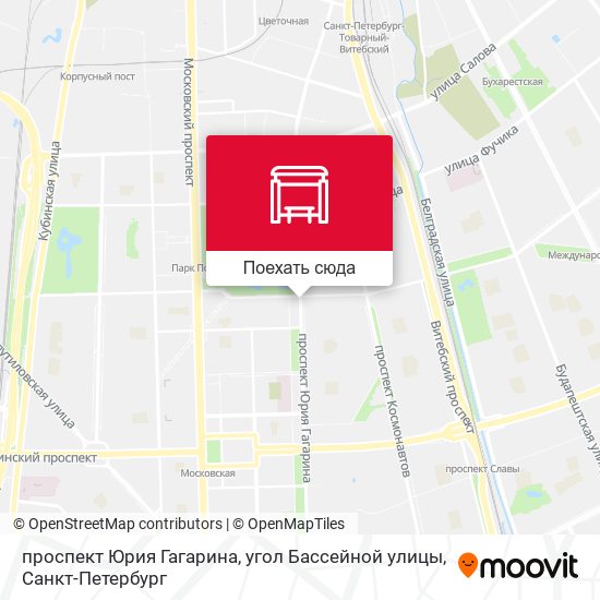 Карта проспект Юрия Гагарина, угол Бассейной улицы