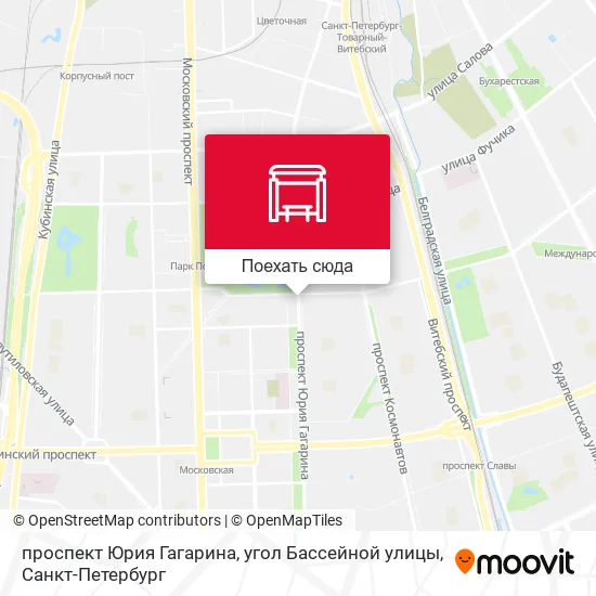 Карта проспект Юрия Гагарина, угол Бассейной улицы