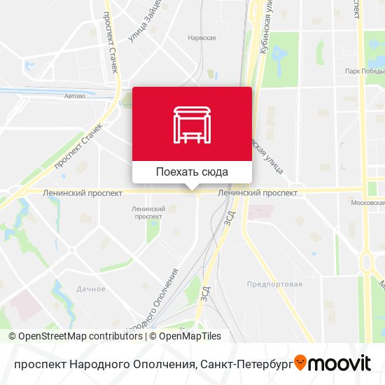 Карта проспект Народного Ополчения