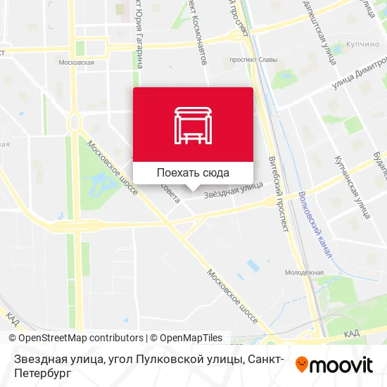 Карта Звездная улица, угол Пулковской улицы