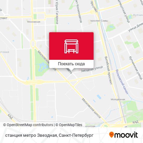 Карта станция метро Звездная