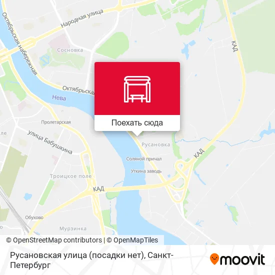 Карта Русановская улица (посадки нет)