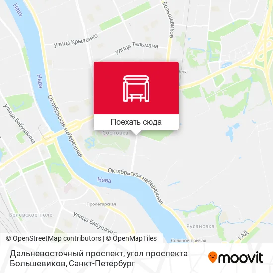 Карта Дальневосточный проспект, угол проспекта Большевиков