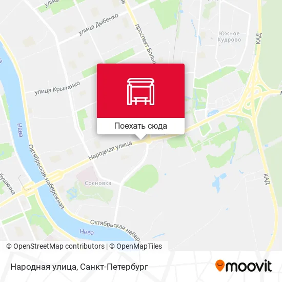 Карта Народная улица