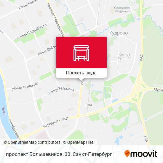 Карта проспект Большевиков, 33