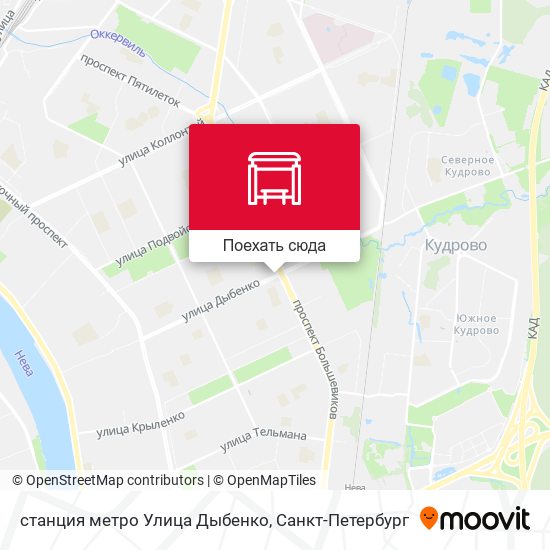 Карта станция метро Улица Дыбенко
