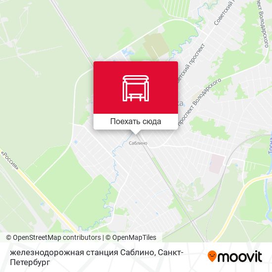 Карта железнодорожная станция Саблино