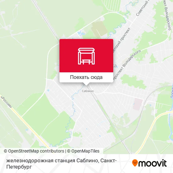Карта железнодорожная станция Саблино
