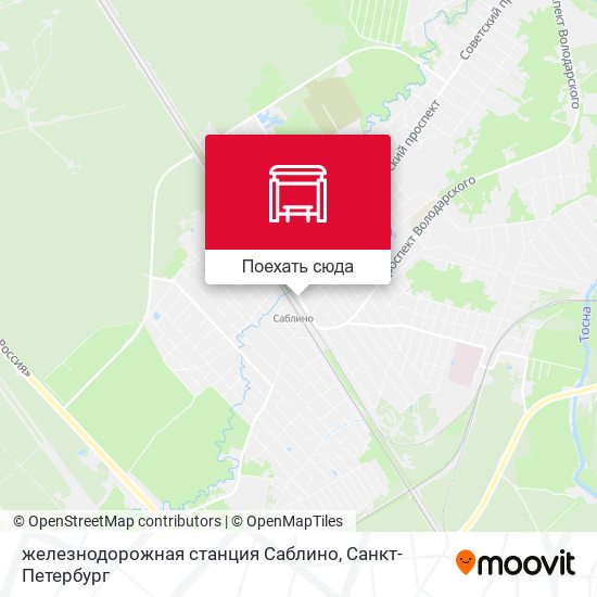 Карта железнодорожная станция Саблино