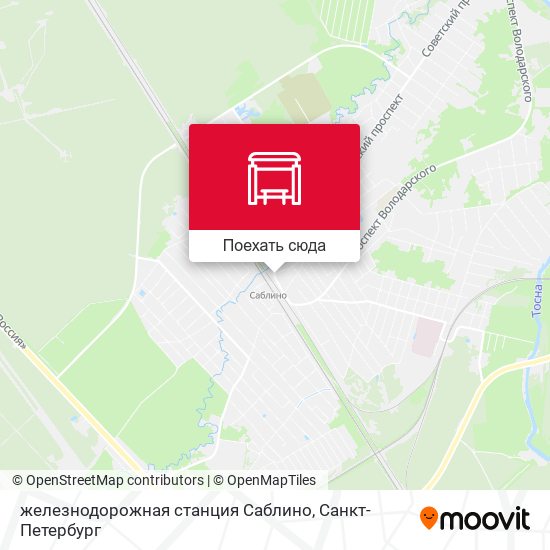 Карта железнодорожная станция Саблино