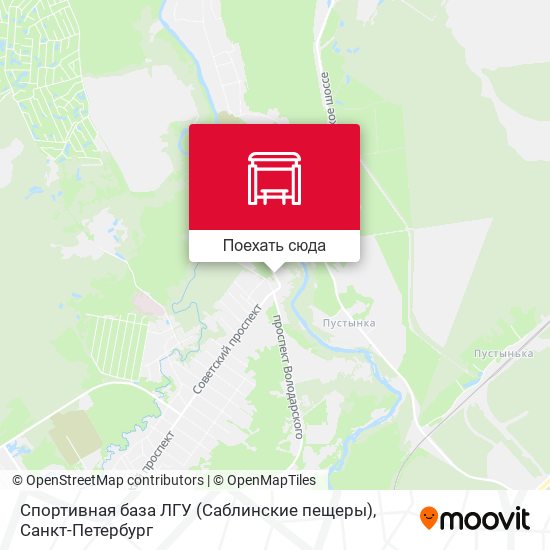 Карта Спортивная база ЛГУ (Саблинские пещеры)