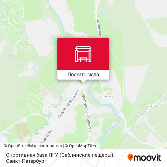 Карта Спортивная база ЛГУ (Саблинские пещеры)
