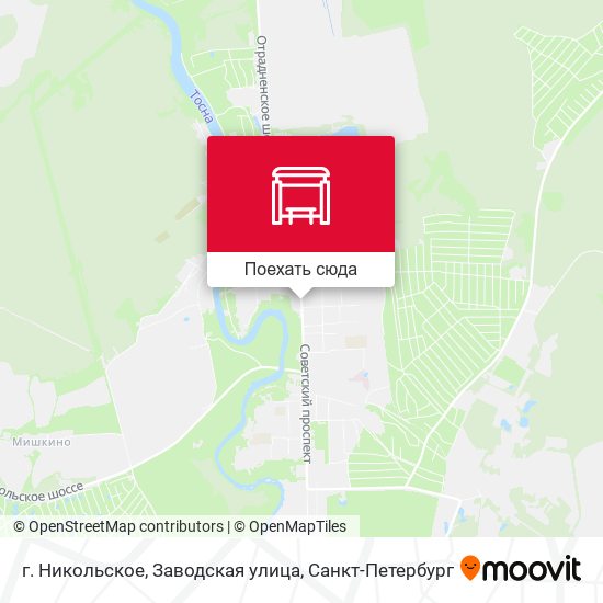 Карта г. Никольское, Заводская улица