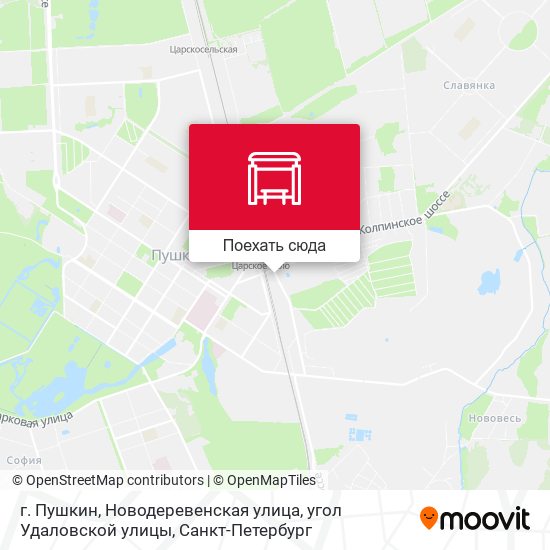 Карта г. Пушкин, Новодеревенская улица, угол Удаловской улицы