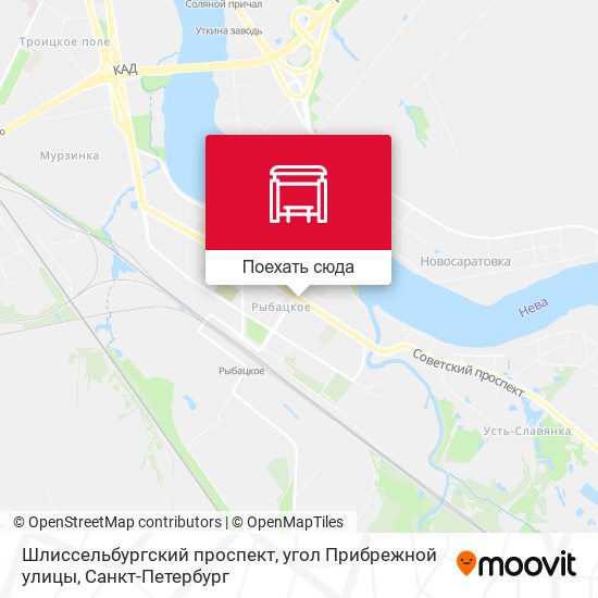 Карта Шлиссельбургский проспект, угол Прибрежной улицы