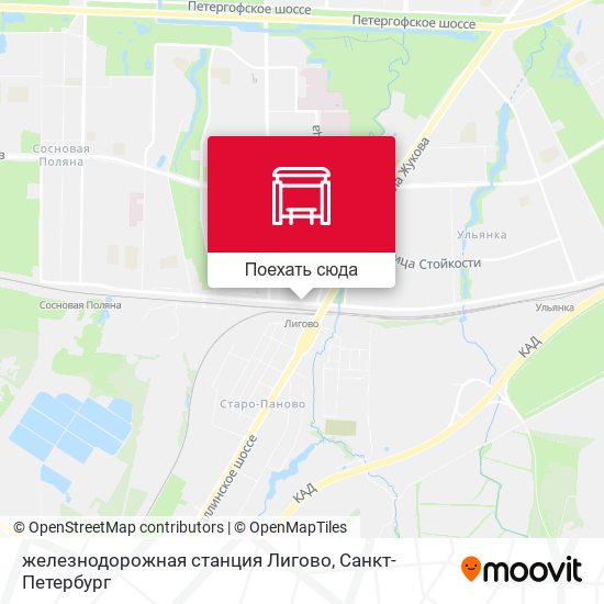 Карта железнодорожная станция Лигово