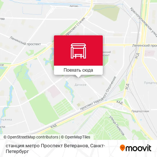 Карта станция метро Проспект Ветеранов