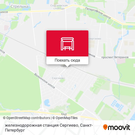 Карта железнодорожная станция Сергиево