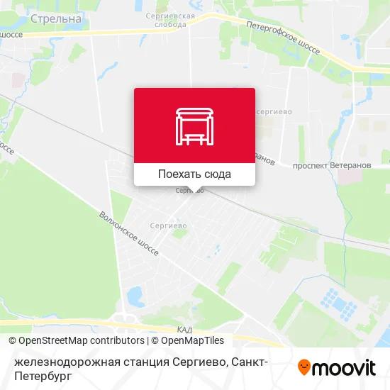 Карта железнодорожная станция Сергиево