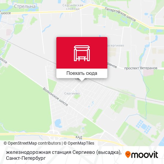 Карта железнодорожная станция Сергиево (высадка)