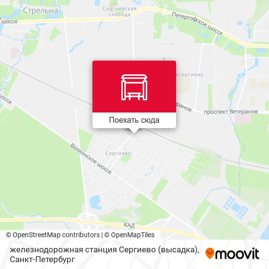 Карта железнодорожная станция Сергиево (высадка)
