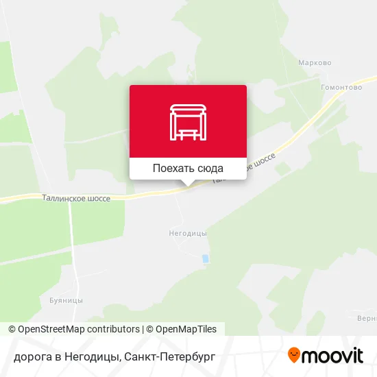 Карта дорога в Негодицы