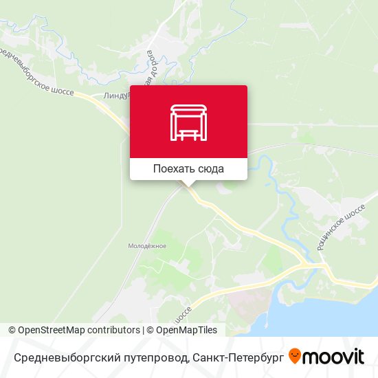 Карта Средневыборгский путепровод