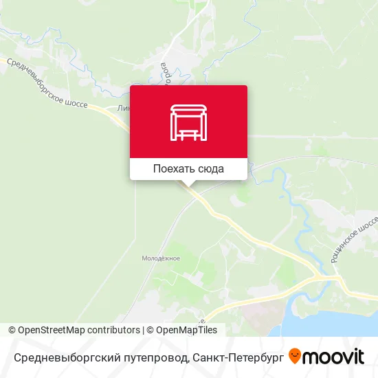 Карта Средневыборгский путепровод
