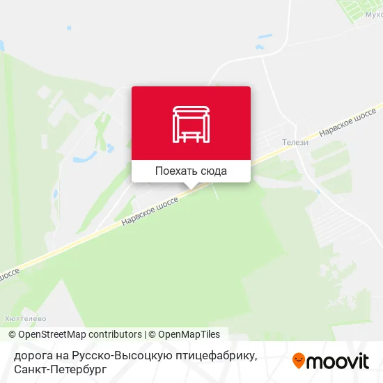 Карта дорога на Русско-Высоцкую птицефабрику