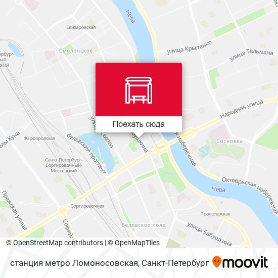 Карта станция метро Ломоносовская