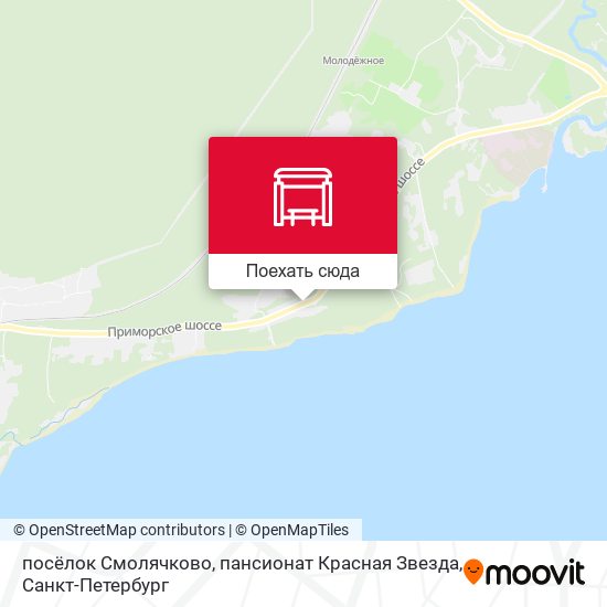 Карта посёлок Смолячково, пансионат Красная Звезда