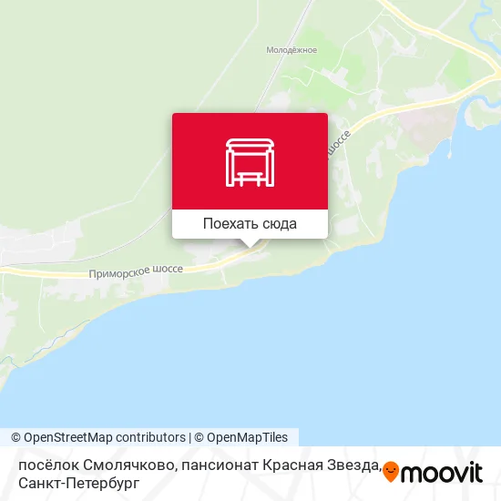 Карта посёлок Смолячково, пансионат Красная Звезда