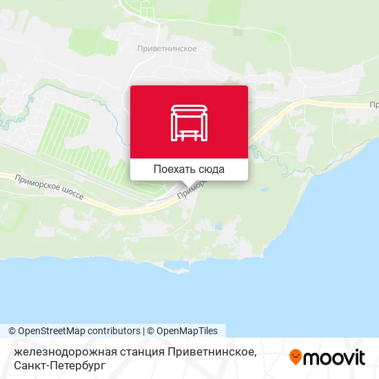 Карта железнодорожная станция Приветнинское