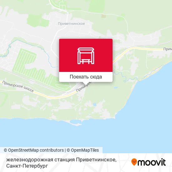 Карта железнодорожная станция Приветнинское