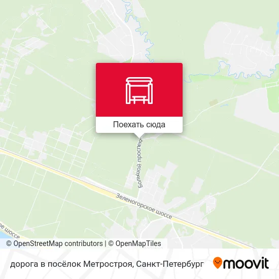 Карта дорога в посёлок Метростроя