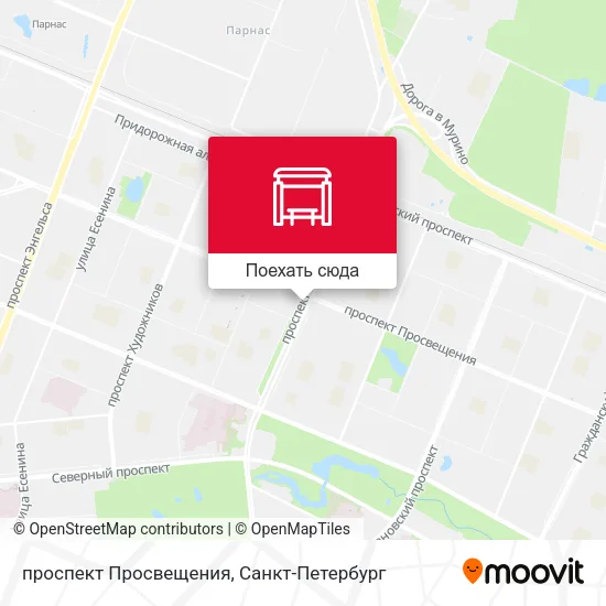 Карта проспект Просвещения