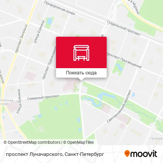 Карта проспект Луначарского