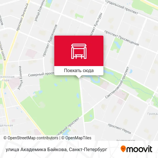 Карта улица Академика Байкова