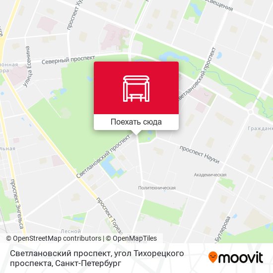 Карта Светлановский проспект, угол Тихорецкого проспекта