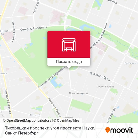 Карта Тихорецкий проспект, угол проспекта Науки