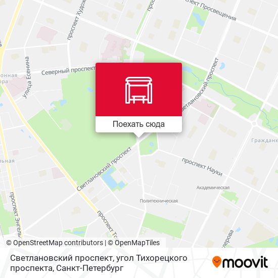 Карта Светлановский проспект, угол Тихорецкого проспекта