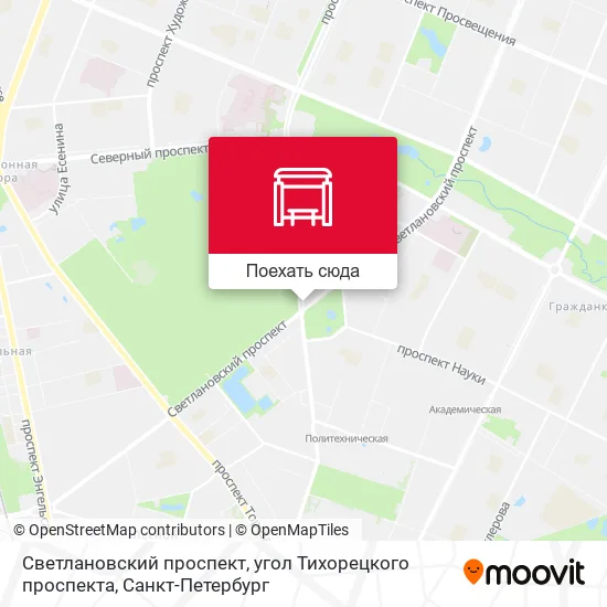 Карта Светлановский проспект, угол Тихорецкого проспекта