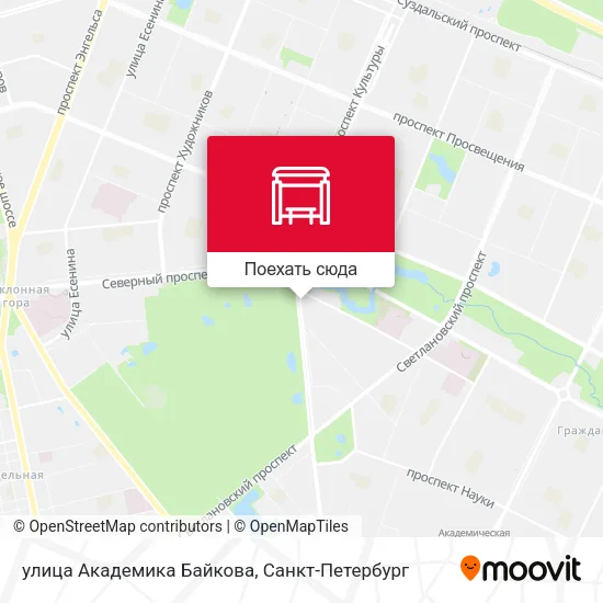Карта улица Академика Байкова