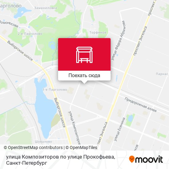 Карта улица Композиторов по улице Прокофьева