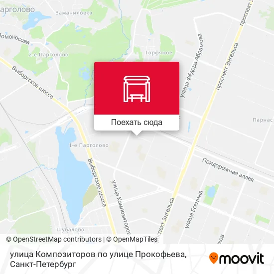 Карта улица Композиторов по улице Прокофьева